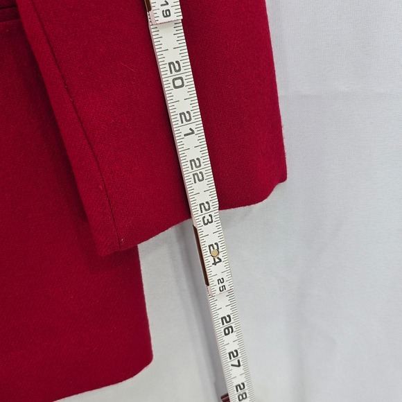 Sag Harbor Wool Blazer Velvet Collar Red Career Jacket Woman Size 8 Career‎ Wear - Picture 7 of 10